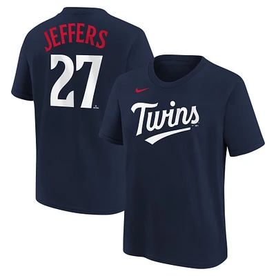 Youth Nike Ryan Jeffers Navy Minnesota Twins Name & Number T-Shirt