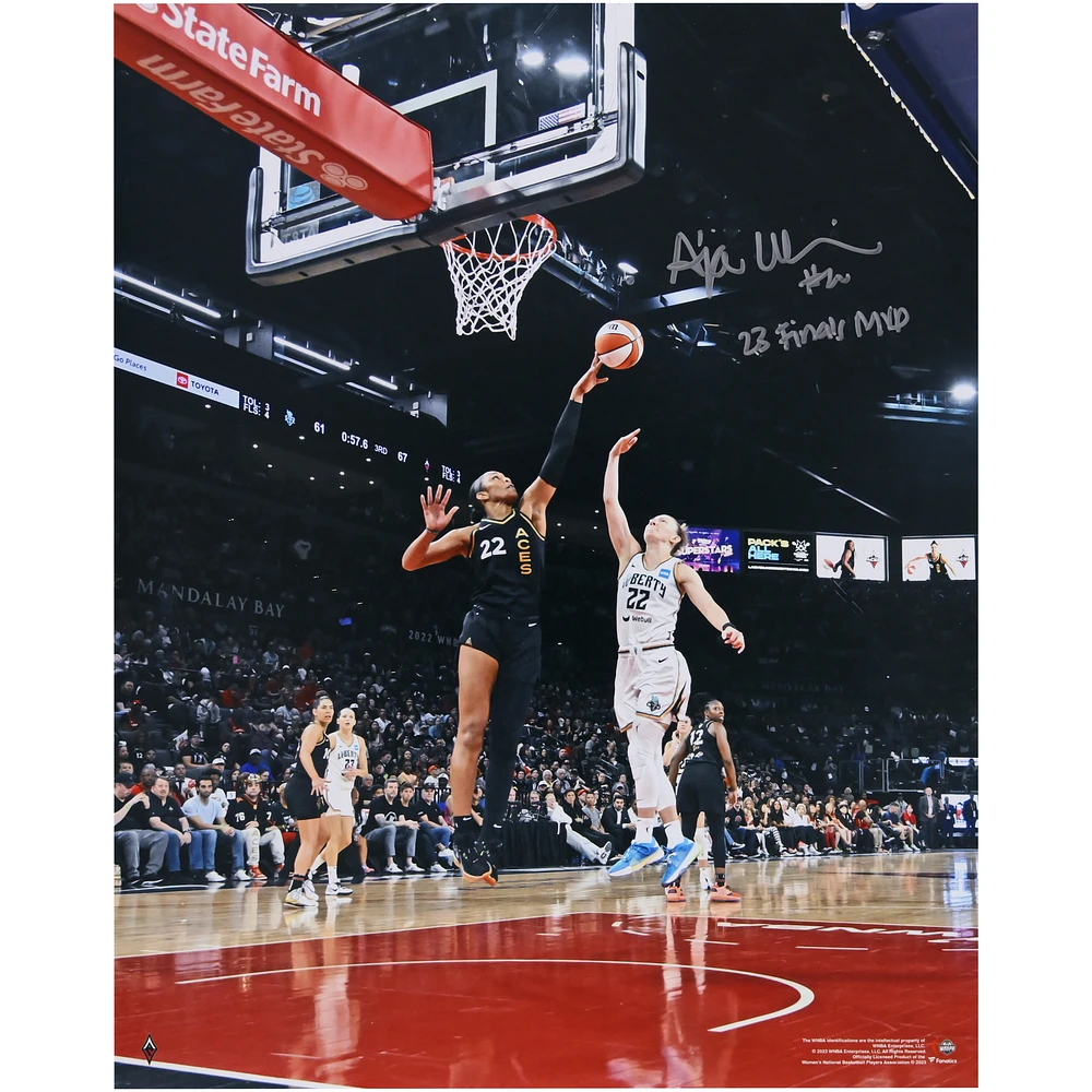 A'ja Wilson Las Vegas Aces 2023 WNBA Finals Champion Autographed 16" x 20" Action Photograph with "23 Finals MVP" Inscription