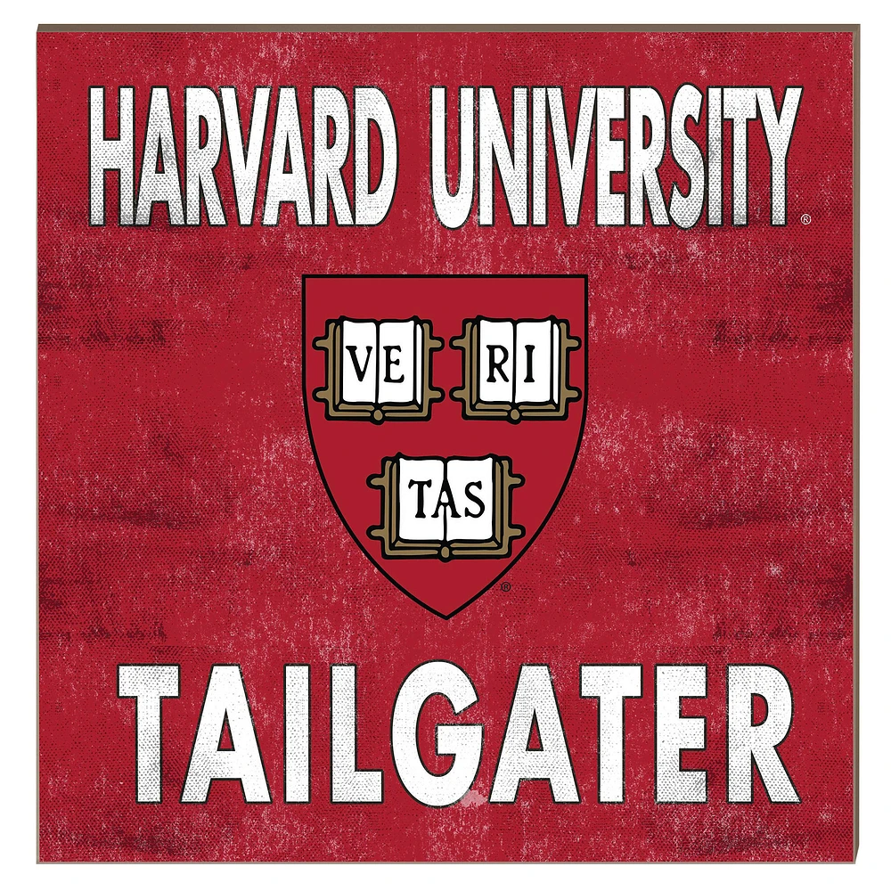 Harvard Crimson 10" x 10" Team Color Tailgater Plaque