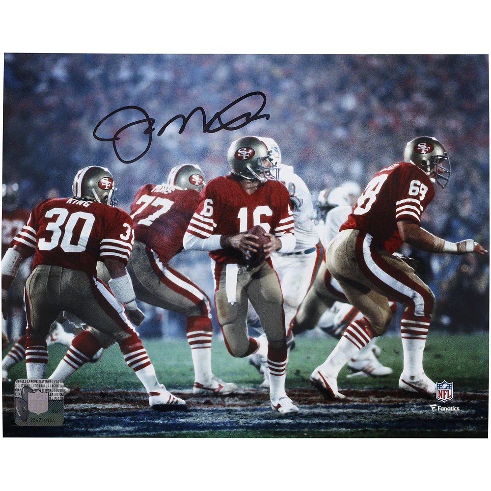 Joe Montana San Francisco 49ers Autographed Super Bowl XIX Dropback Photograph