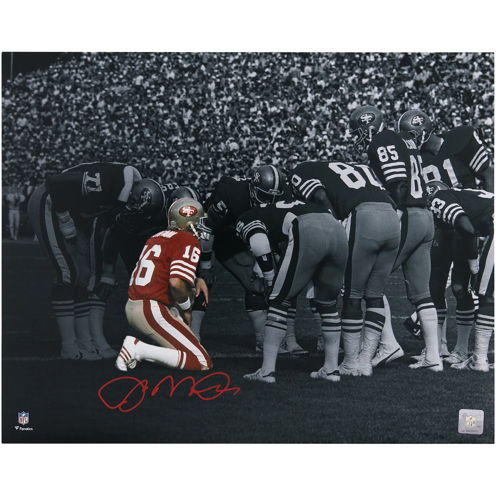 Joe Montana San Francisco 49ers Autographed 16" x 20" Huddle Spotlight Photograph
