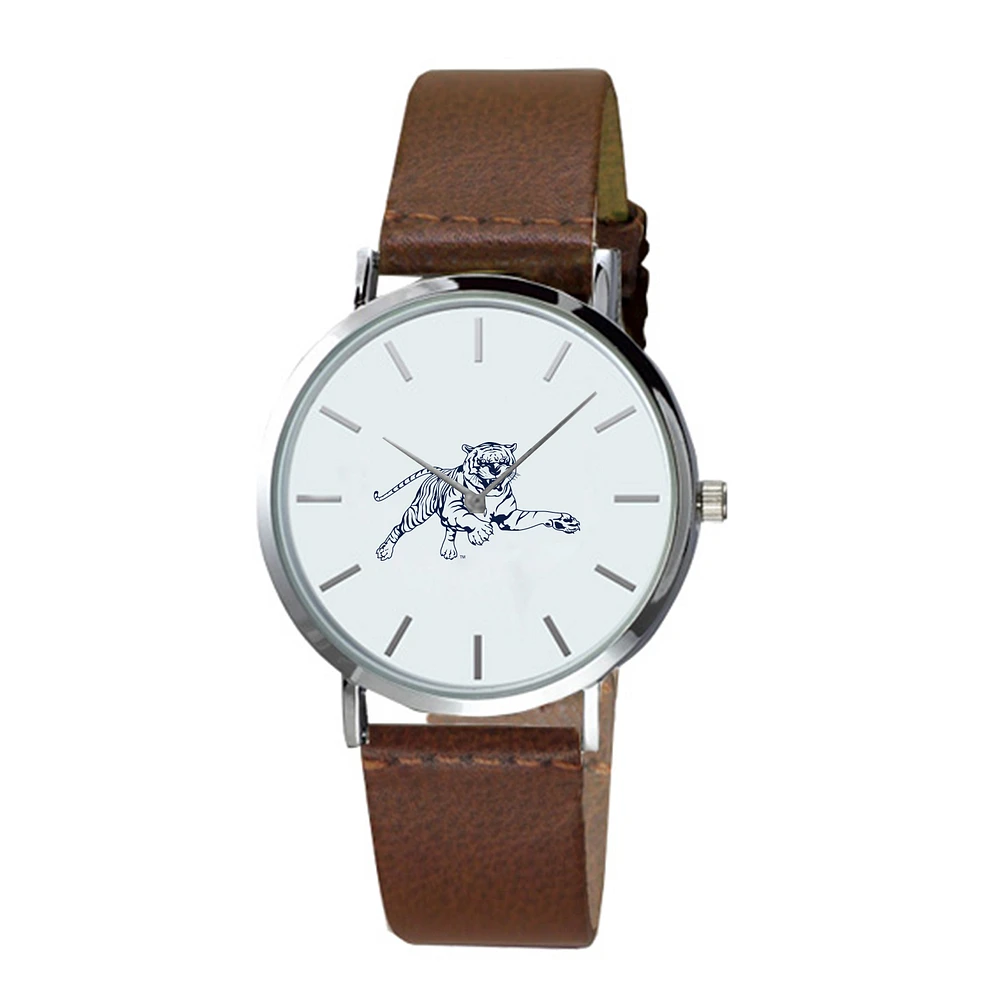 Men's Brown Jackson State Tigers Plexus Leather Watch