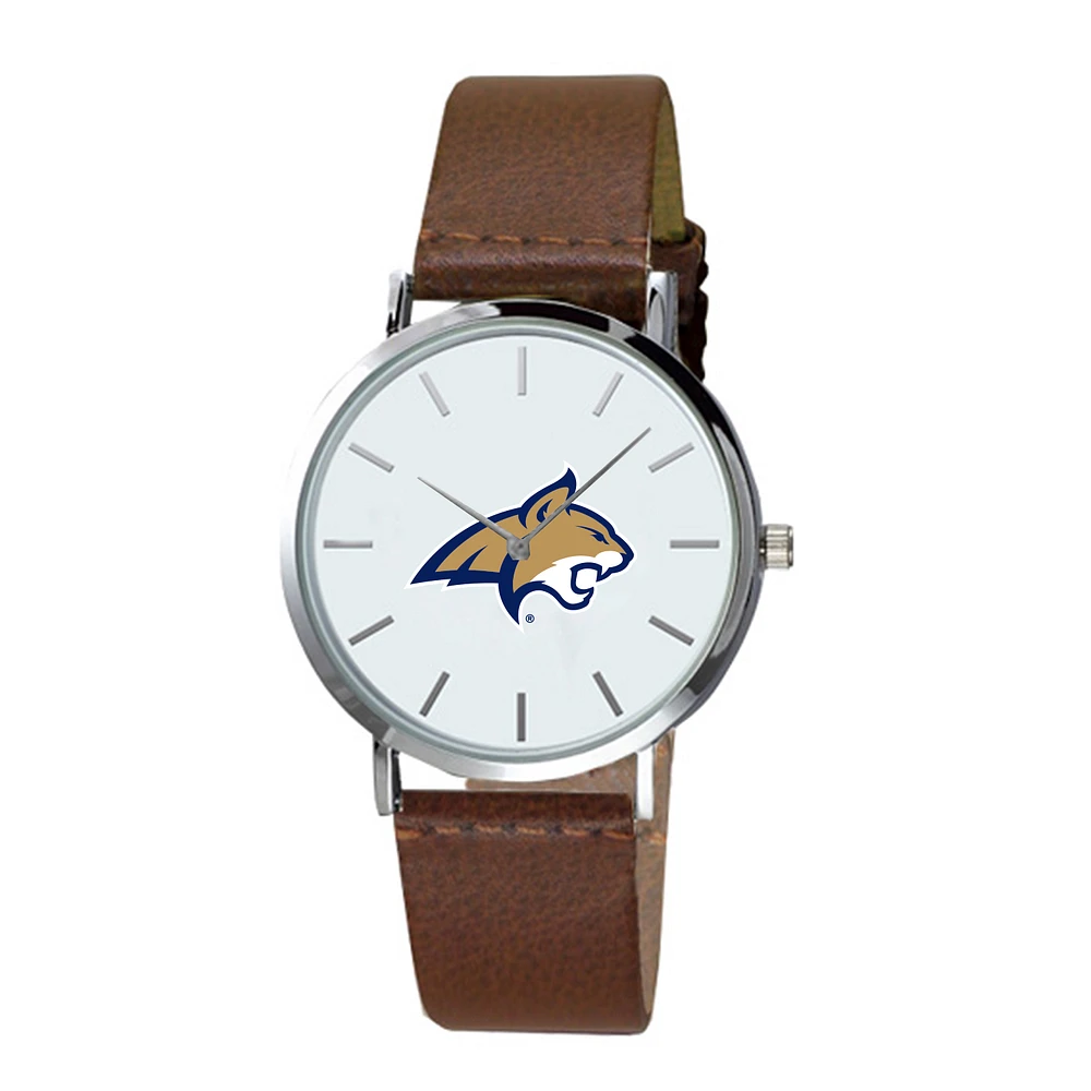Men's Brown Montana State Bobcats Plexus Leather Watch