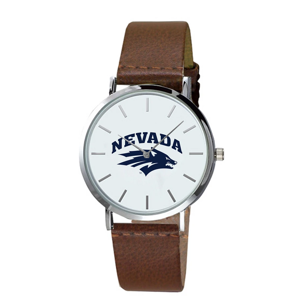 Men's Brown Nevada Wolf Pack Plexus Leather Watch