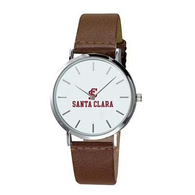 Men's Brown Santa Clara Broncos Plexus Leather Watch