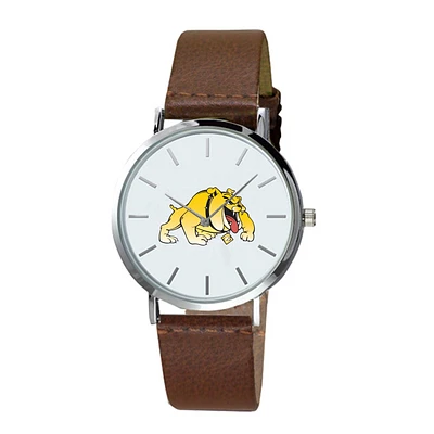 Men's Brown Bowie State Bulldogs Plexus Leather Watch