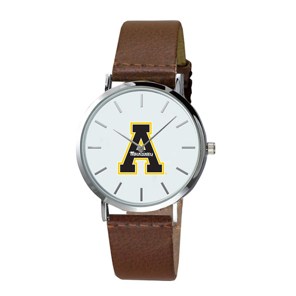 Men's Brown Appalachian State Mountaineers Plexus Leather Watch