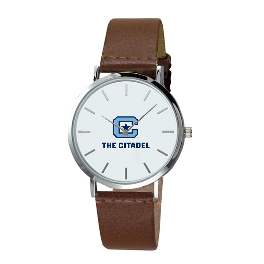 Men's Brown Citadel Bulldogs Plexus Leather Watch