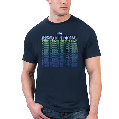 Men's Starter Navy Seattle Seahawks Slogan T-Shirt
