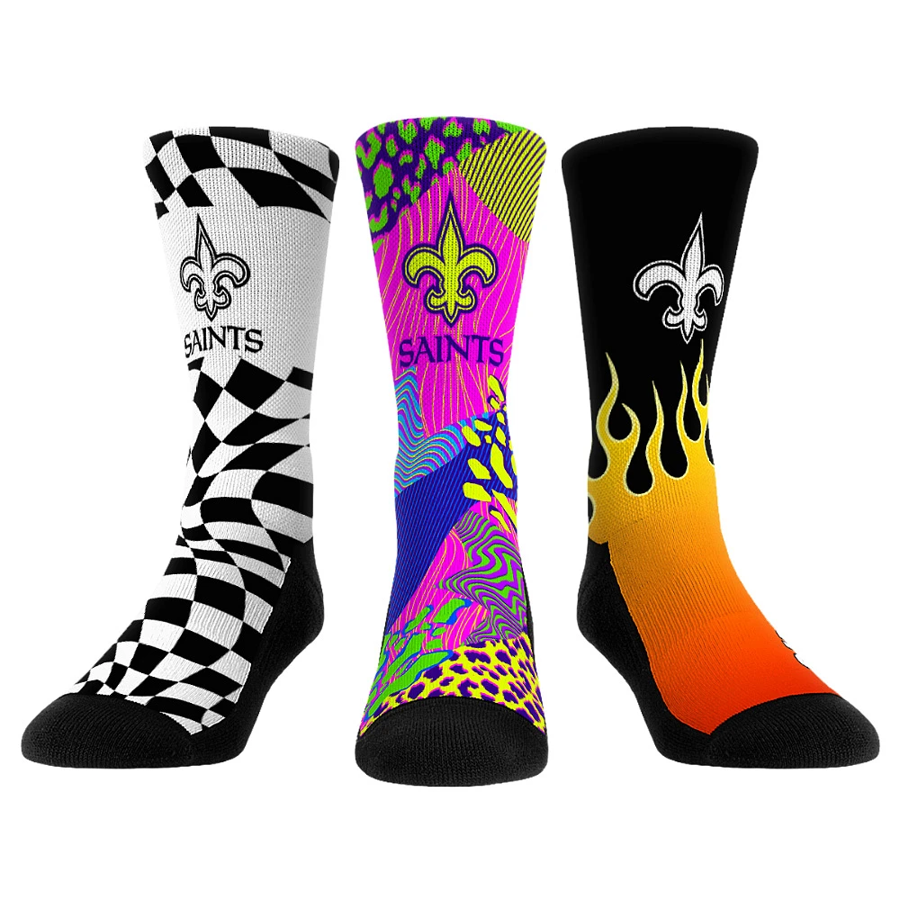Unisex Rock Em Socks New Orleans Saints Team Vibes Three-Pack Crew Set