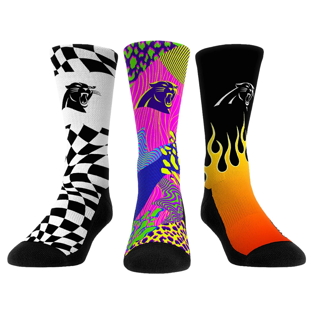 Unisex Rock Em Socks Carolina Panthers Team Vibes Three-Pack Crew Set