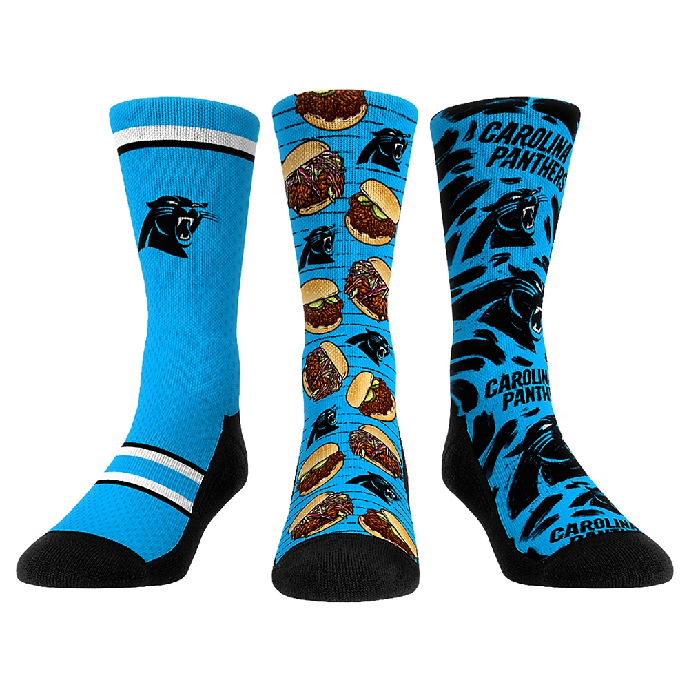 Unisex Rock Em Socks Carolina Panthers Fan Favorite Three-Pack Crew Sock Set