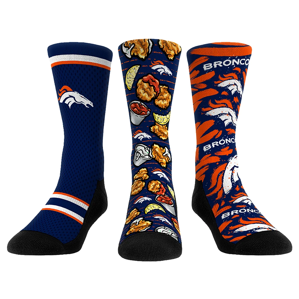 Unisex Rock Em Socks Denver Broncos Fan Favorite Three-Pack Crew Sock Set