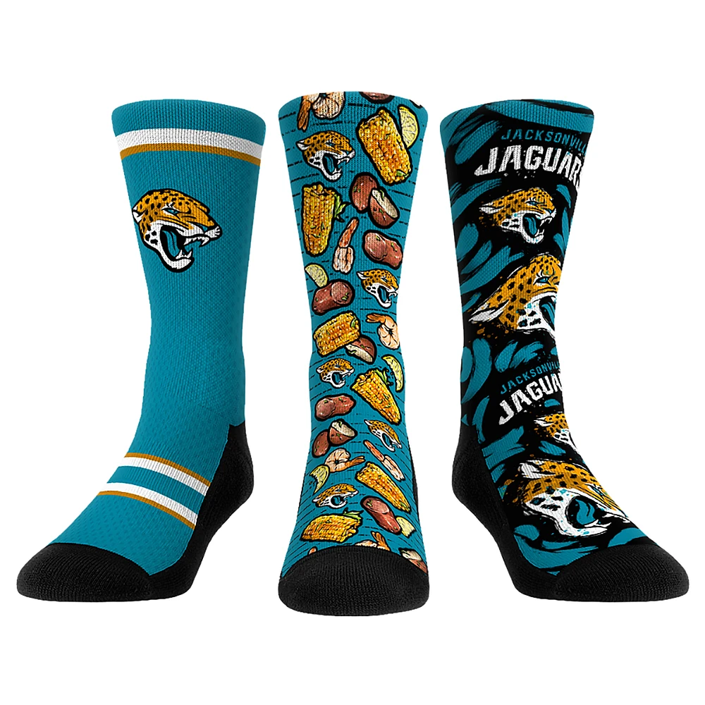Unisex Rock Em Socks Jacksonville Jaguars Fan Favorite Three-Pack Crew Sock Set
