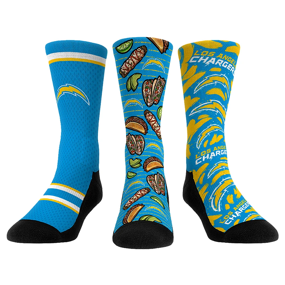 Unisex Rock Em Socks Los Angeles Chargers Fan Favorite Three-Pack Crew Sock Set