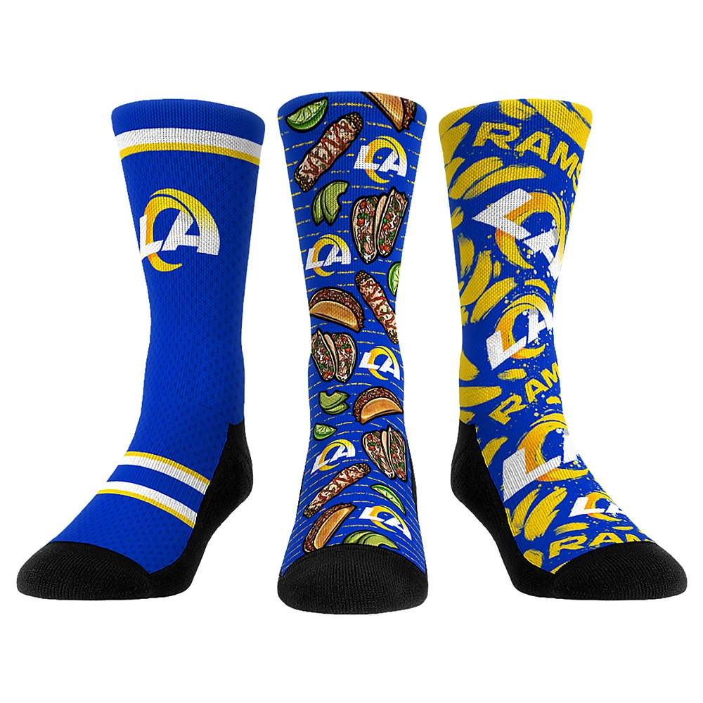 Unisex Rock Em Socks Los Angeles Rams Fan Favorite Three-Pack Crew Sock Set