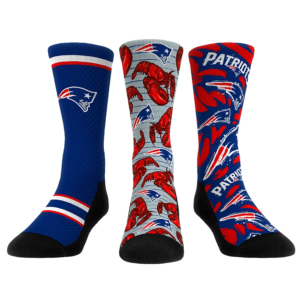 Unisex Rock Em Socks New England Patriots Fan Favorite Three-Pack Crew Sock Set