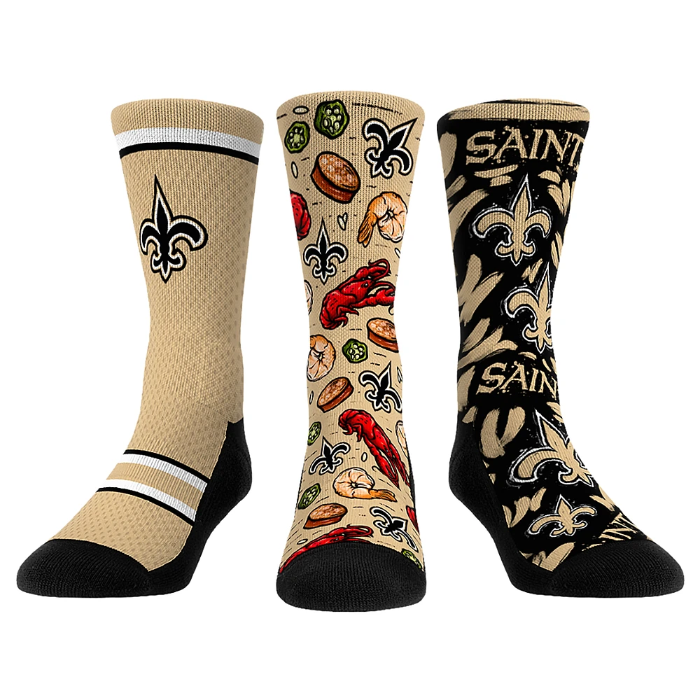 Unisex Rock Em Socks New Orleans Saints Fan Favorite Three-Pack Crew Sock Set
