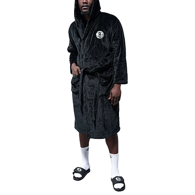 Unisex ISlide Black Brooklyn Nets Fleece Phantom Robe