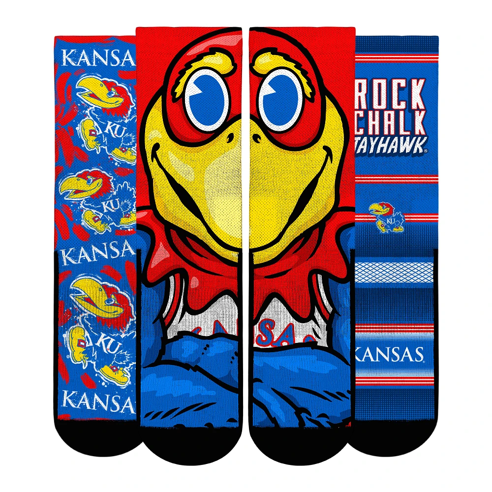 Unisex Rock Em Socks Kansas Jayhawks Fan Favorite Three-Pack Crew Sock Set