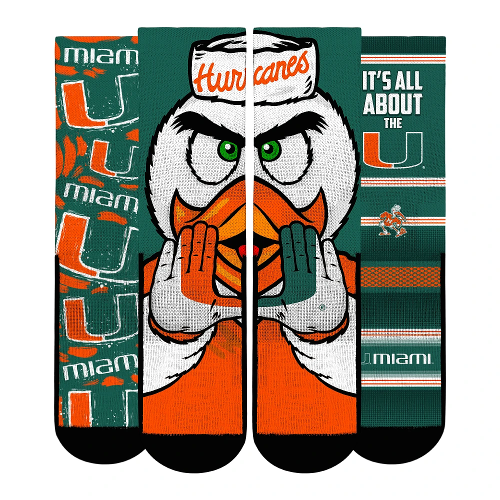 Youth Rock Em Socks Miami Hurricanes Fan Favorite Three-Pack Crew Sock Set