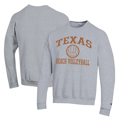 Men's Champion Gray Texas Longhorns Icon Beach Volleyball Powerblend Pullover Sweatshirt