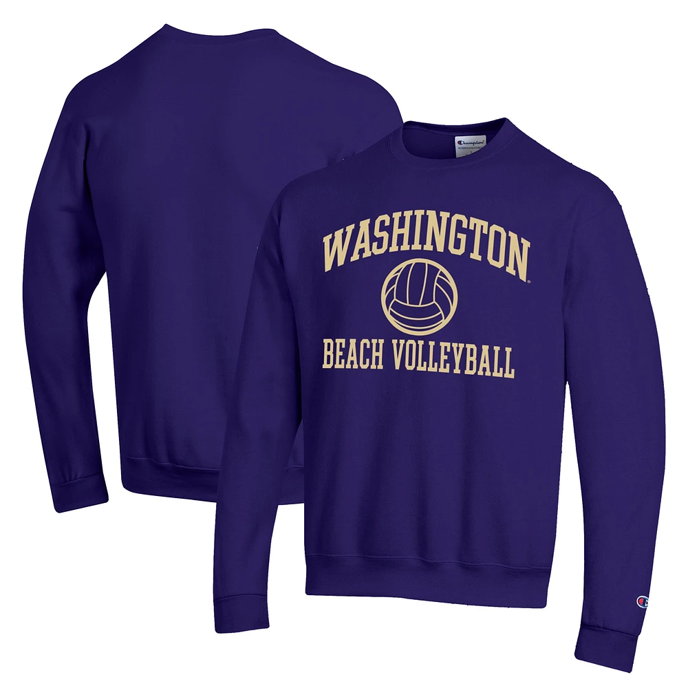 Men's Champion Washington Huskies Icon Beach Volleyball Powerblend Pullover Sweatshirt