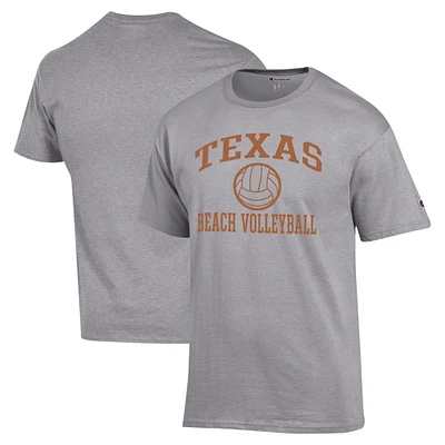 Men's Champion Gray Texas Longhorns Icon Beach Volleyball T-Shirt