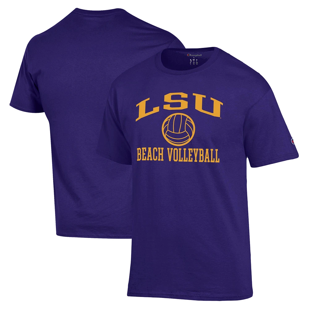 Men's Champion Purple LSU Tigers Icon Beach Volleyball T-Shirt