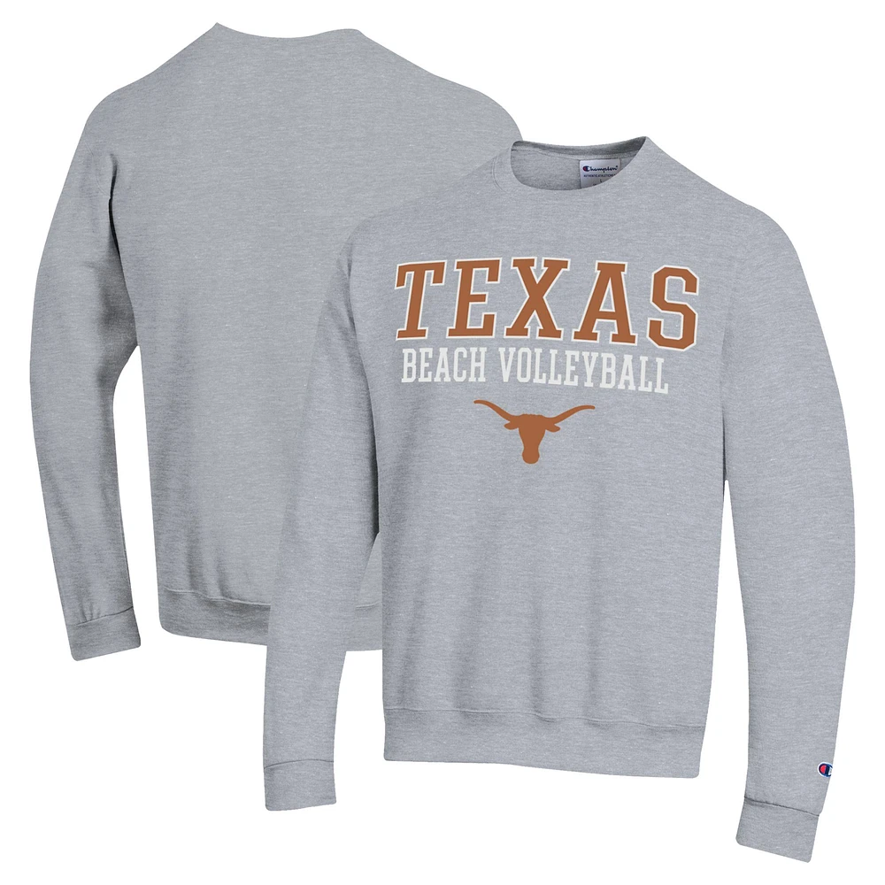 Men's Champion Texas Longhorns Stacked Beach Volleyball Powerblend Pullover Sweatshirt