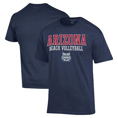 Men's Champion  Navy Arizona Wildcats Stacked Beach Volleyball T-Shirt