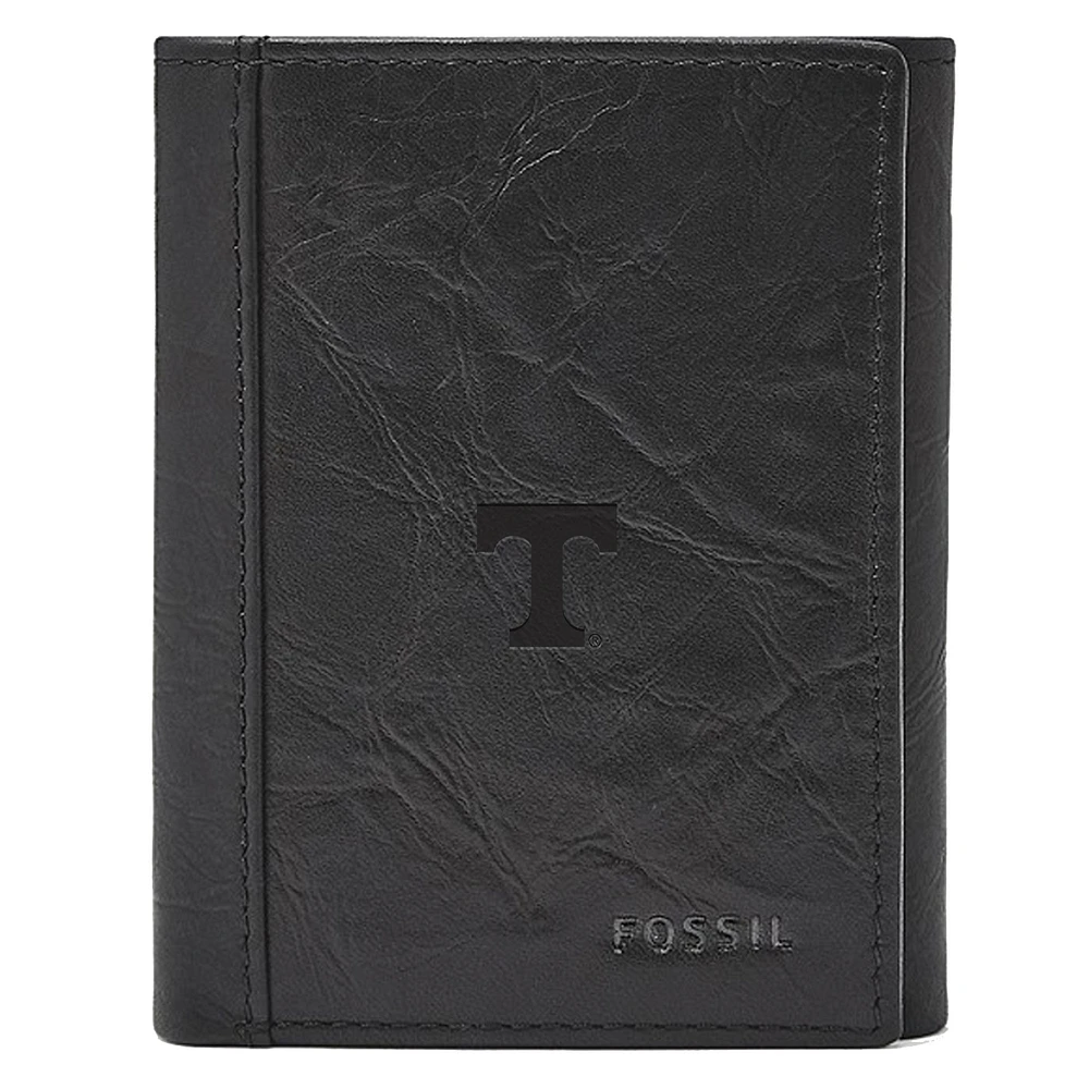 Men's Fossil Black Tennessee Volunteers Neel Extra Capacity Trifold Wallet