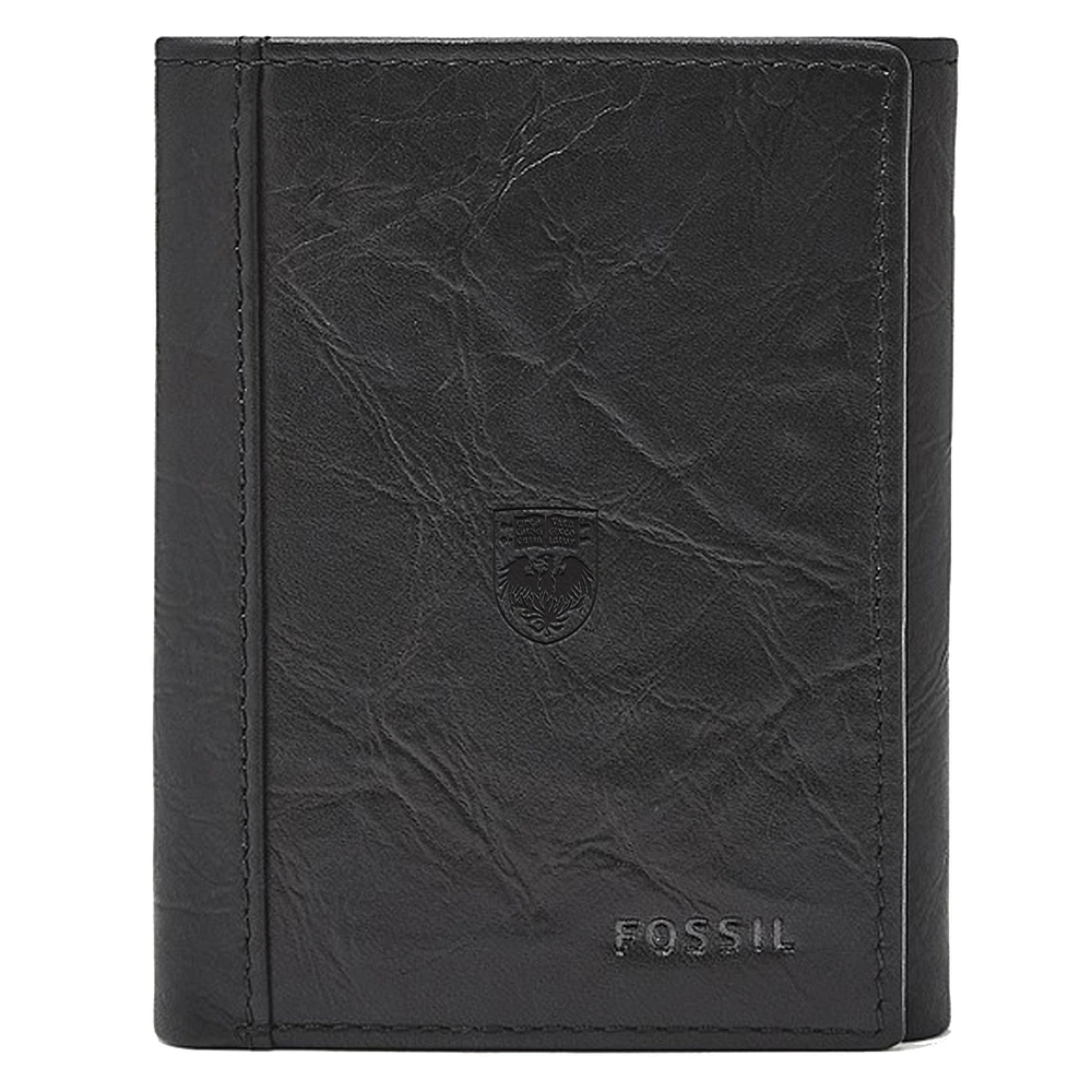 Men's Fossil Black UChicago Maroons Neel Extra Capacity Trifold Wallet