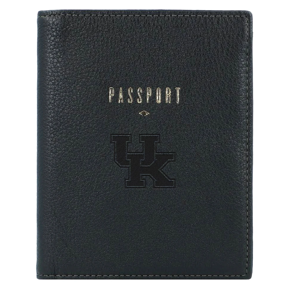 Fossil Black Kentucky Wildcats Travel RFID Passport Case