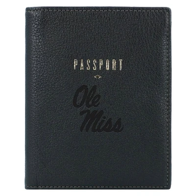 Fossil Black Ole Miss Rebels Travel RFID Passport Case