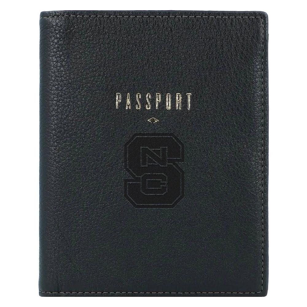 Fossil Black NC State Wolfpack Travel RFID Passport Case