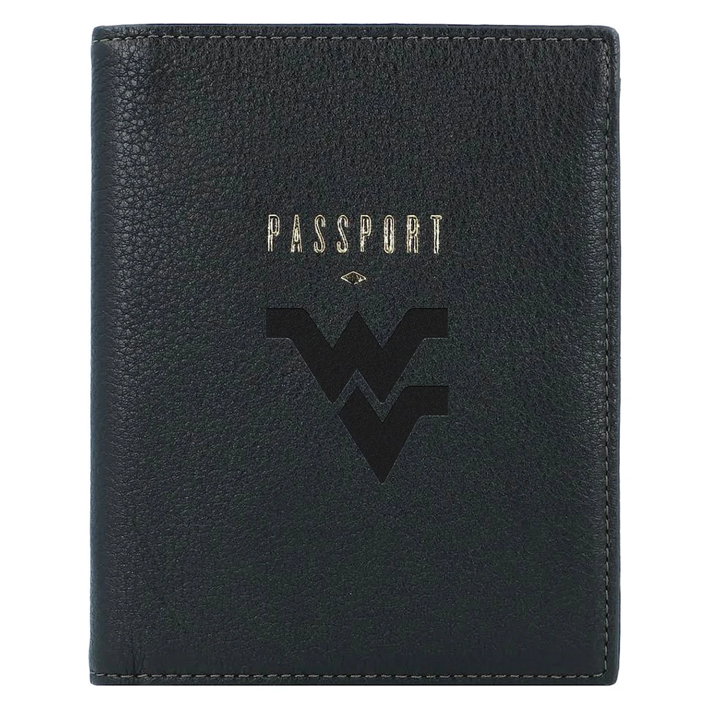 Fossil Black West Virginia Mountaineers Travel RFID Passport Case