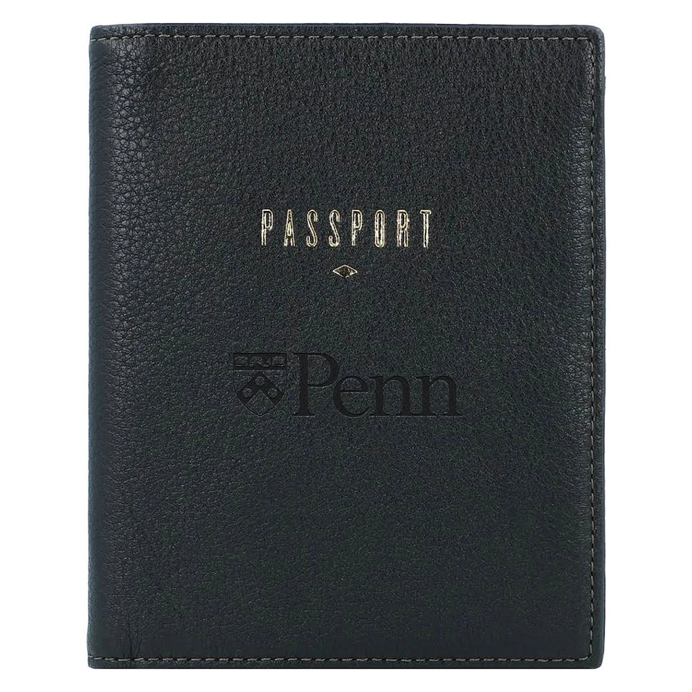 Fossil Black Pennsylvania Quakers Travel RFID Passport Case