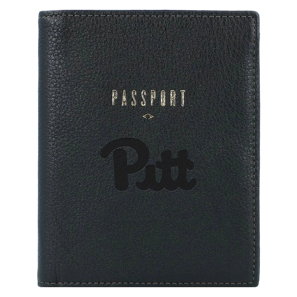 Fossil Black Pitt Panthers Travel RFID Passport Case