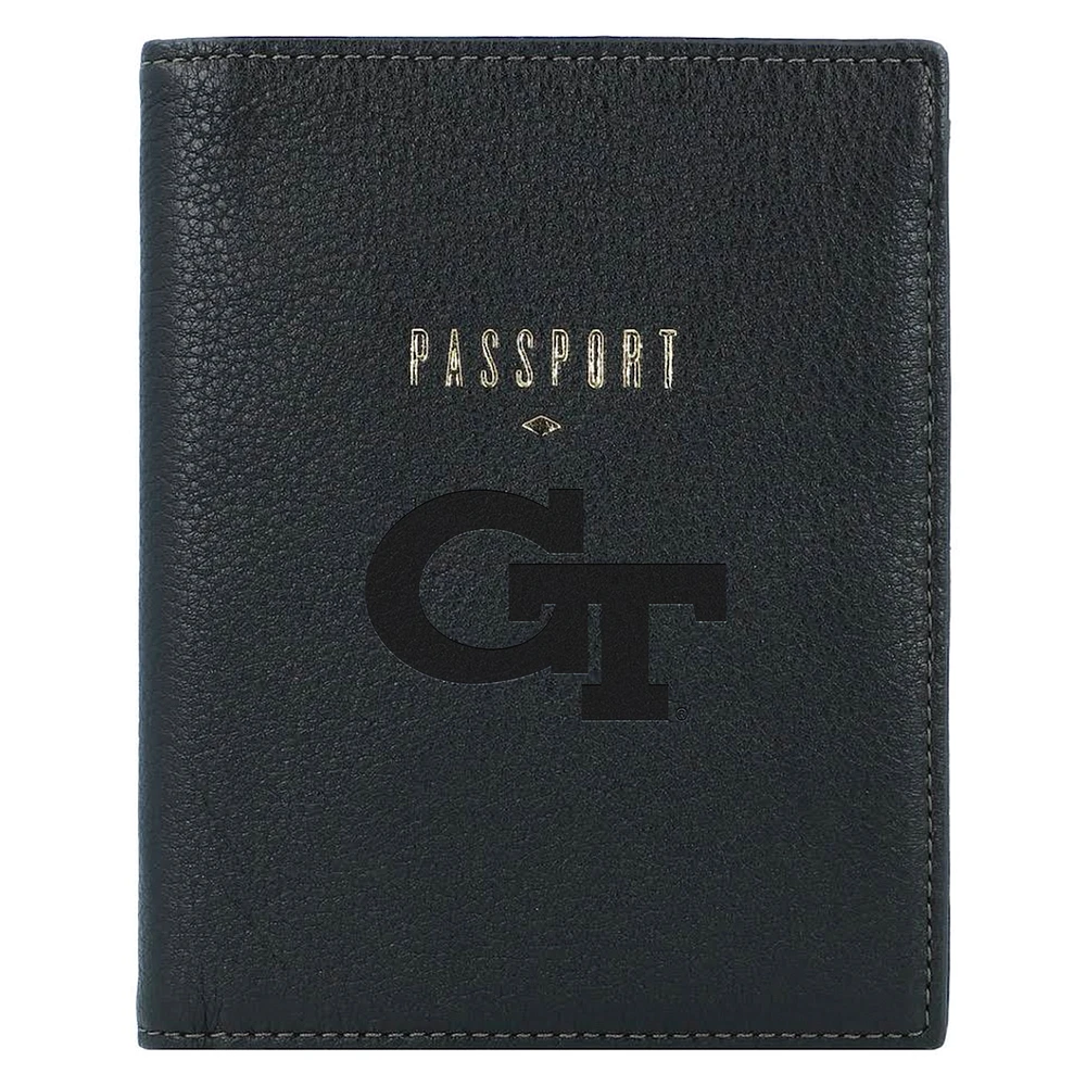 Fossil Black Georgia Tech Yellow Jackets Travel RFID Passport Case