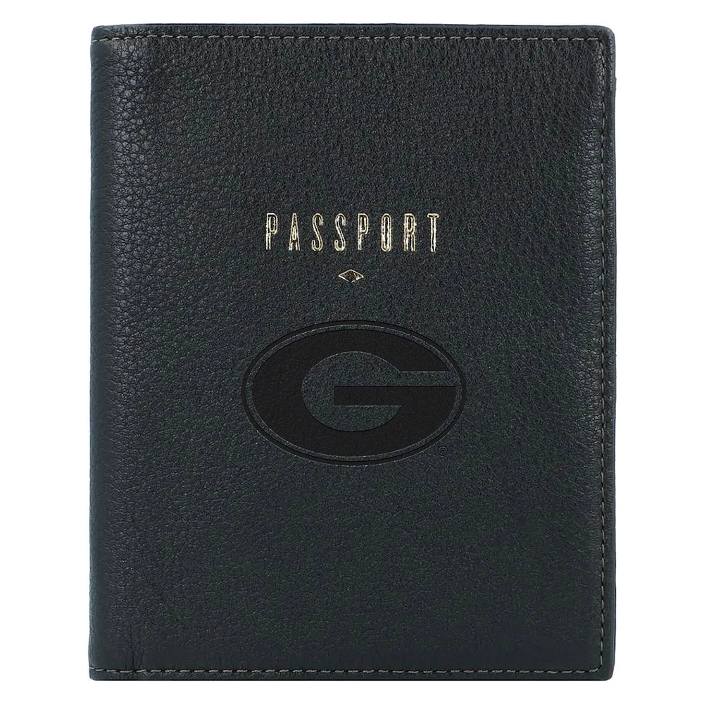Fossil Black Georgia Bulldogs Travel RFID Passport Case