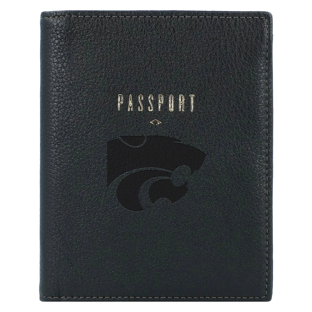 Fossil Black Kansas State Wildcats Travel RFID Passport Case