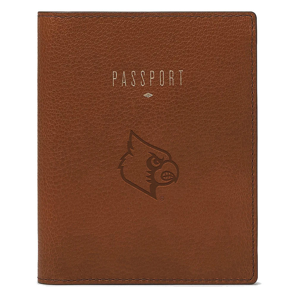 Fossil Brown Louisville Cardinals Travel RFID Passport Case
