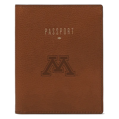 Fossil Brown Minnesota Golden Gophers Travel RFID Passport Case