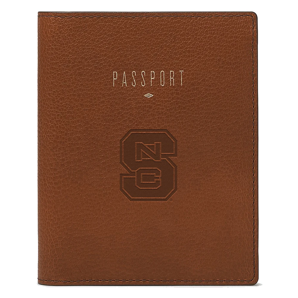 Fossil Brown NC State Wolfpack Travel RFID Passport Case