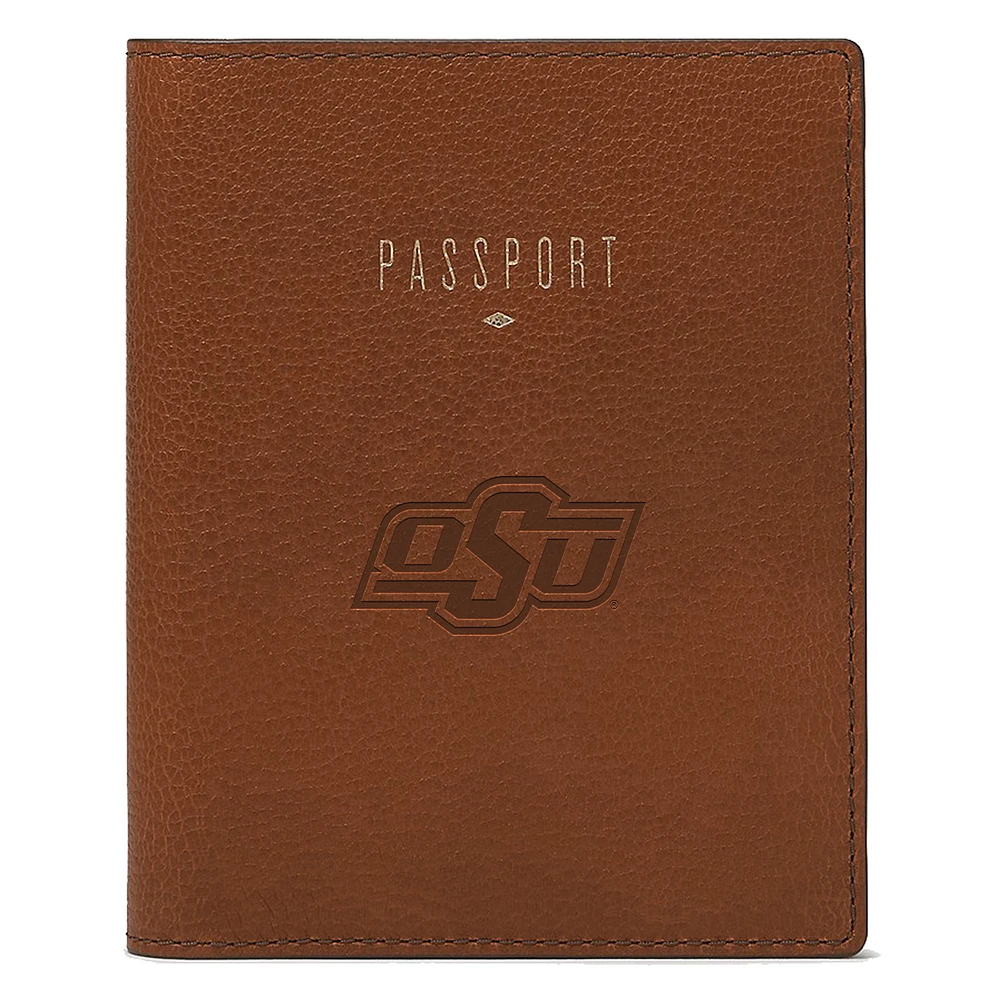Fossil Brown Oklahoma State Cowboys Travel RFID Passport Case