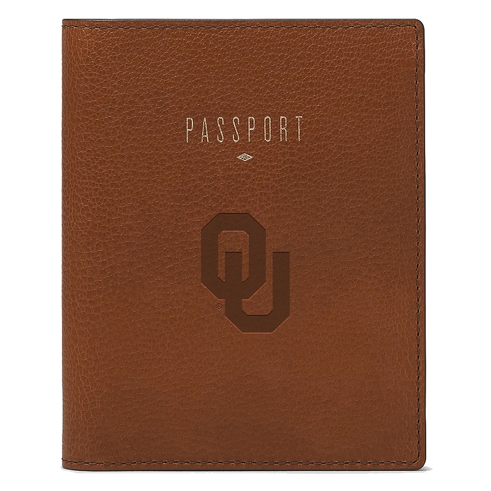 Fossil Brown Oklahoma Sooners Travel RFID Passport Case
