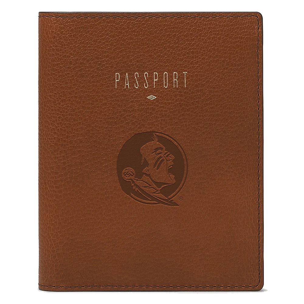 Fossil Brown Florida State Seminoles Travel RFID Passport Case