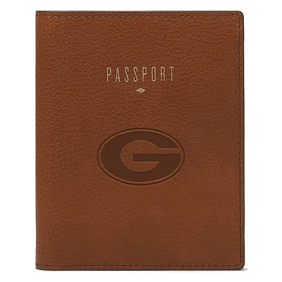Fossil Brown Georgia Bulldogs Travel RFID Passport Case