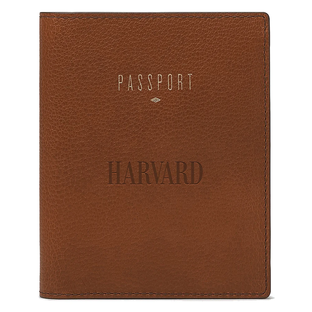 Fossil Brown Harvard Crimson Travel RFID Passport Case
